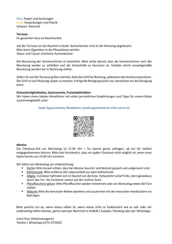 Infosheet Stadl Appartements